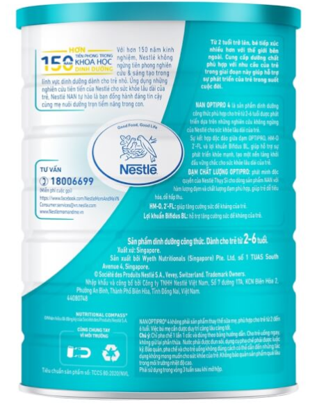 [HCM] Sữa Bột Nestle Nan Optipro 4 1.7kg ( 2-6 tuổi )