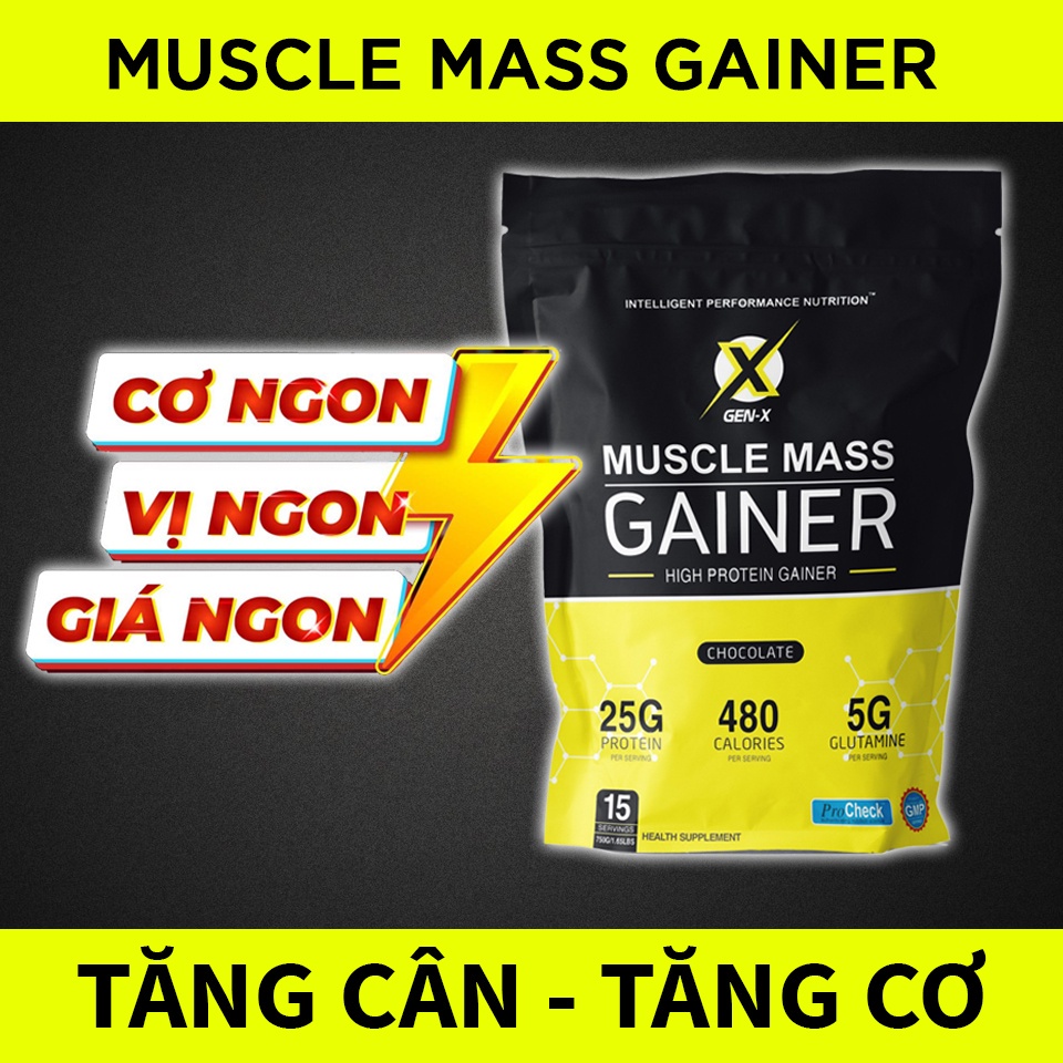 Sữa Tăng Cân Muscle Mass Gainer Gen- X ( túi 750g ) [100% CHÍNH HÃNG]