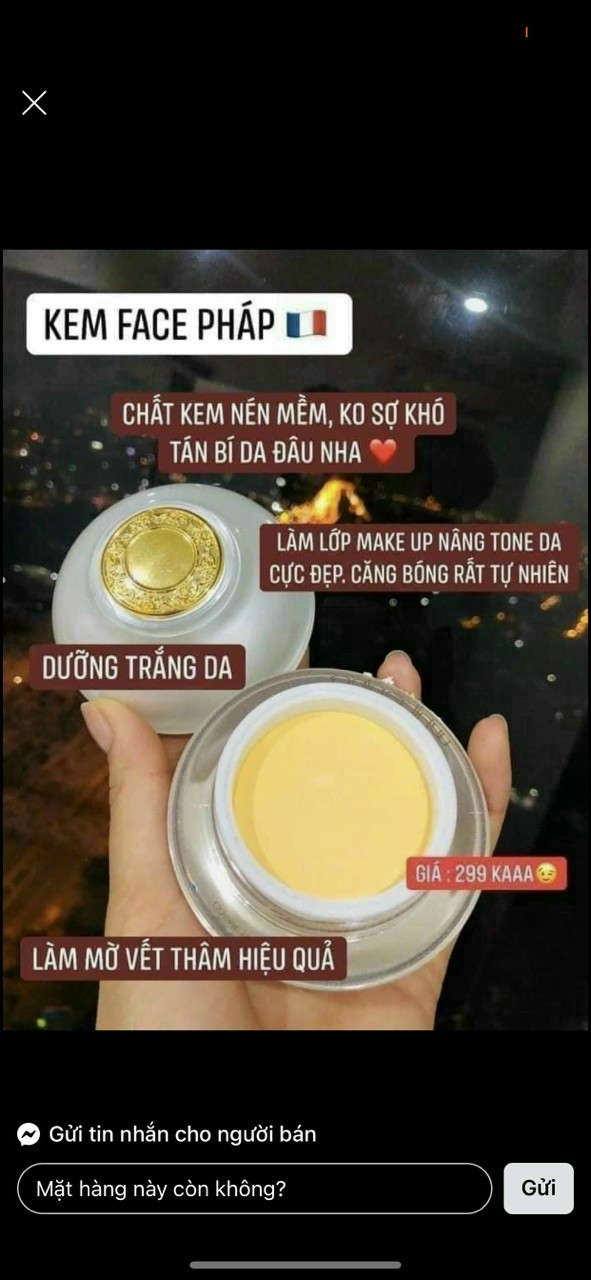 [HCM]Kem Face Pháp ACosmetics Dưỡng Trắng Da 50g