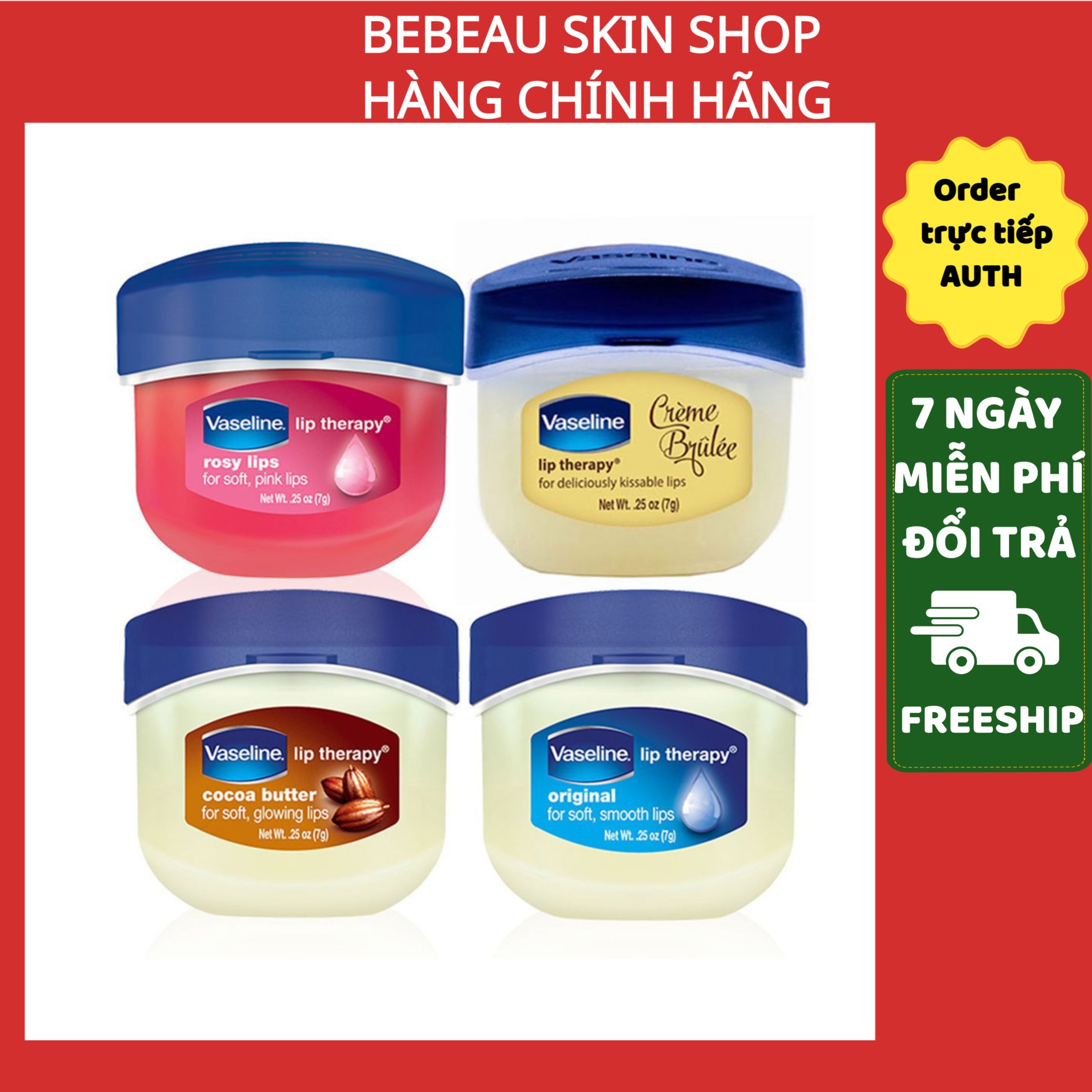 Son dưỡng môi Vaseline Hồng - [Vaseline]