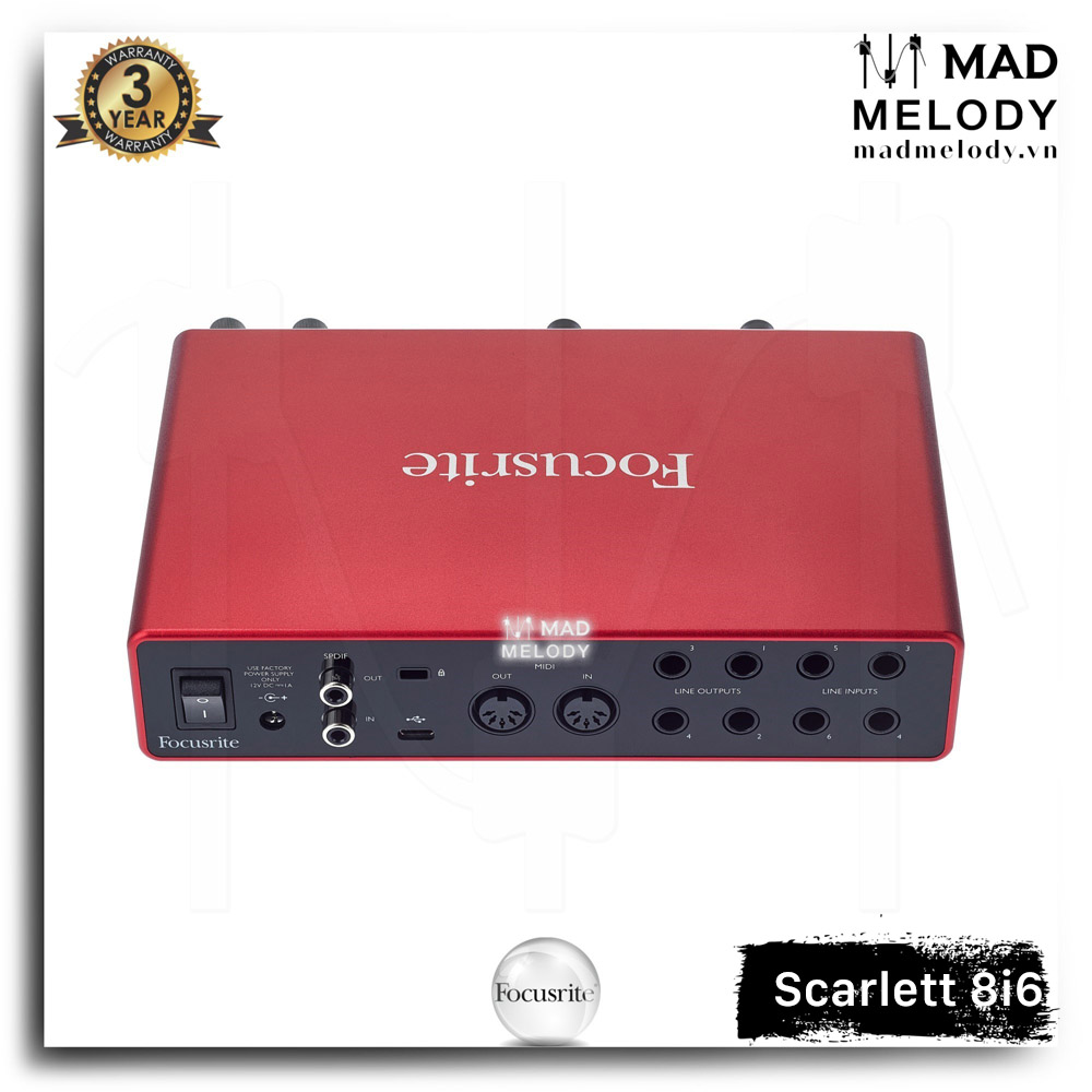 Focusrite Scarlett 8i6 USB Audio Interface (3rd Gen) [soundcard thu âm/kiểm âm 8i6 Gen 3, thế hệ 3, NEW]