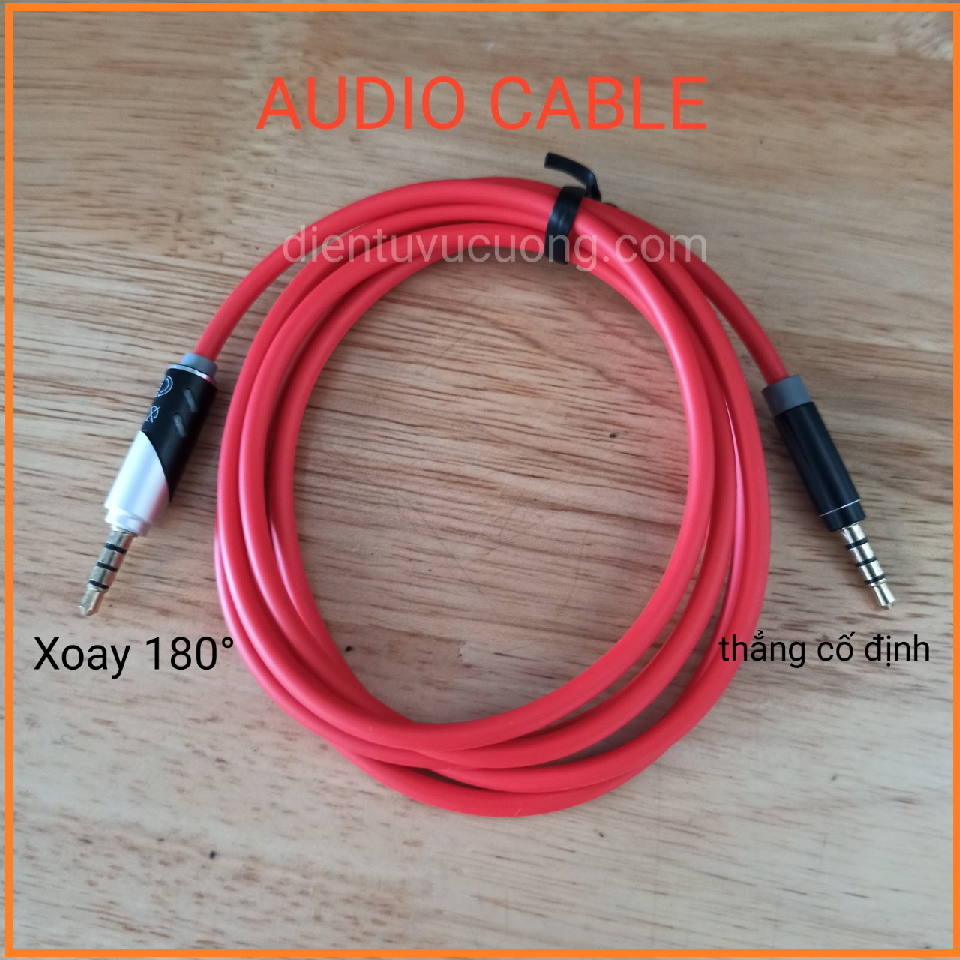 Dây 3.5mm 2 Đầu Đực 1 Đầu Xoay 180 độ ( Dài 1.5 Mét )