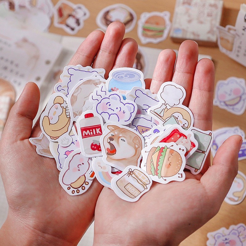 [HD33] Bộ 45 hình dán sticker dễ thương trang trí sổ tay DIY