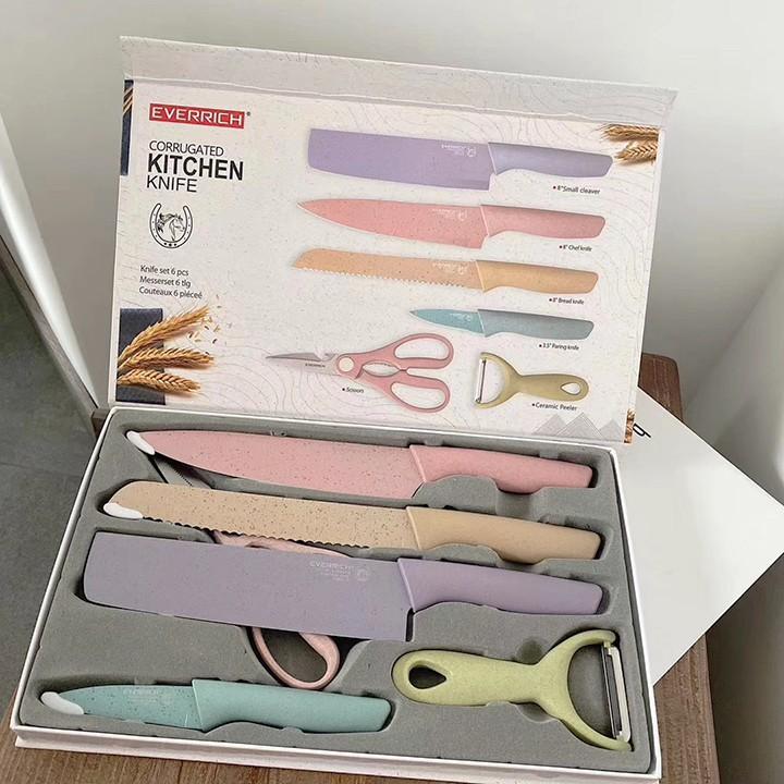 Bộ dao 6 món lúa mạch sắc bén, cho đường cắt mịn ,đẹp