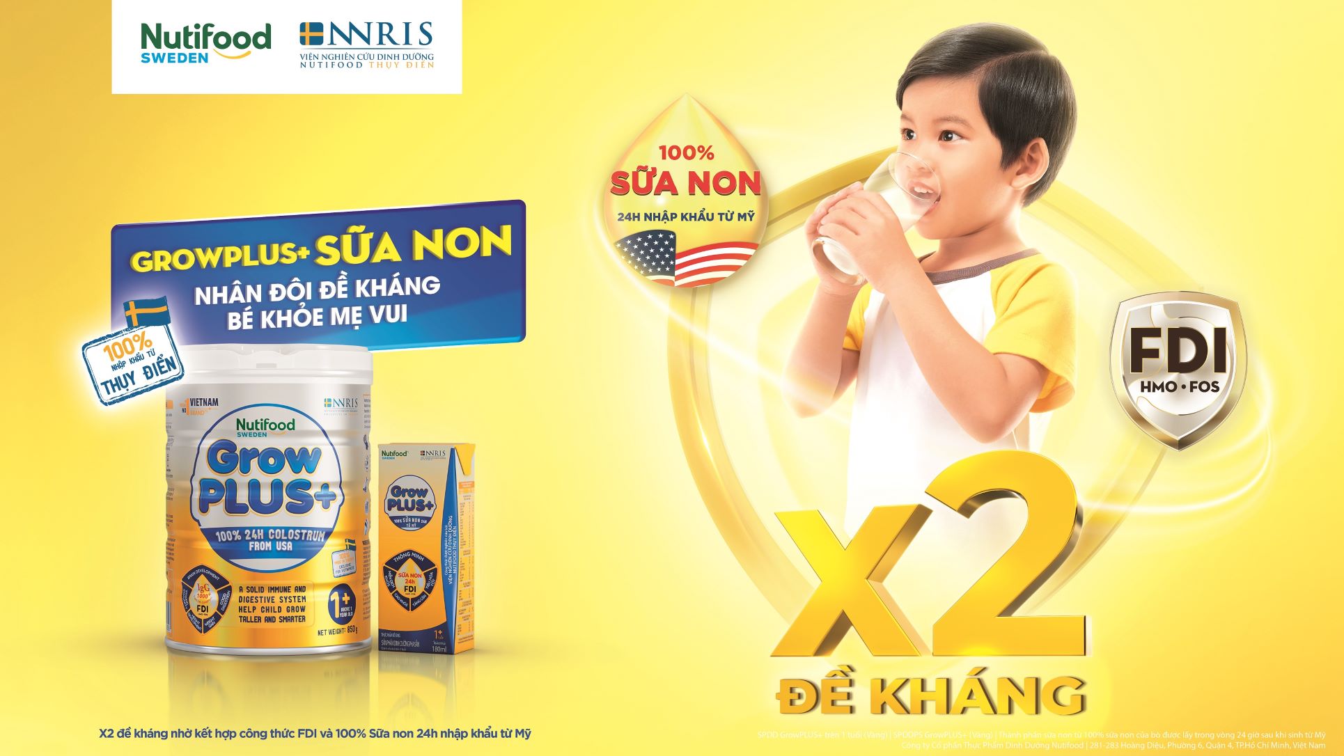 Sữa bột Nutifood GrowPLUS+ Vàng Bổ Sung Sữa Non 1+ (800g)