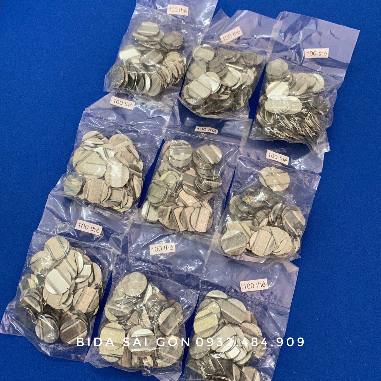 SET 100 THẺ BI LẮC kim loại ( cắt bilac )
