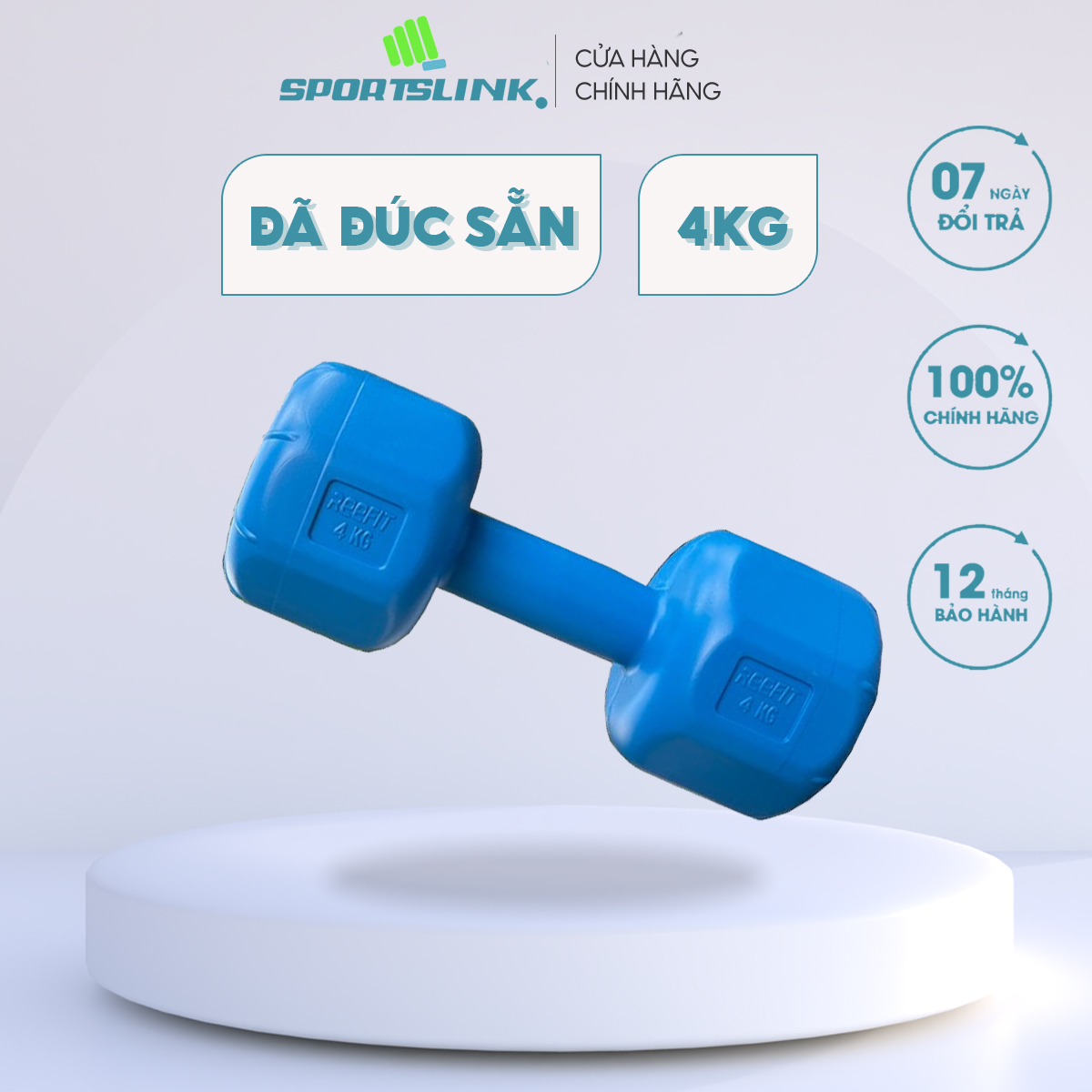 Tạ tay nhựa VN 4kg (Xanh dương)