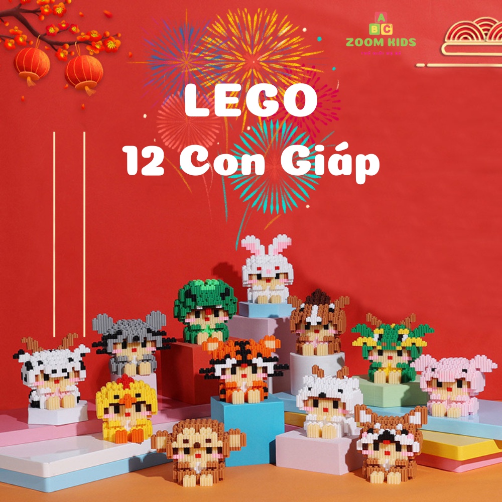 BỘ LEGO 12 CON GIÁP ( GIAO MÀU NGẨU NHIÊN )