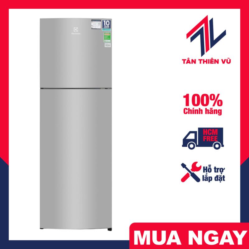 Tủ lạnh Electrolux ETB2802H-A 260 lít Inverter, sở hữu vẻ ngoài sang trọng và hiện đại với cửa tủ làm bằng thép bạc đẹp mắt