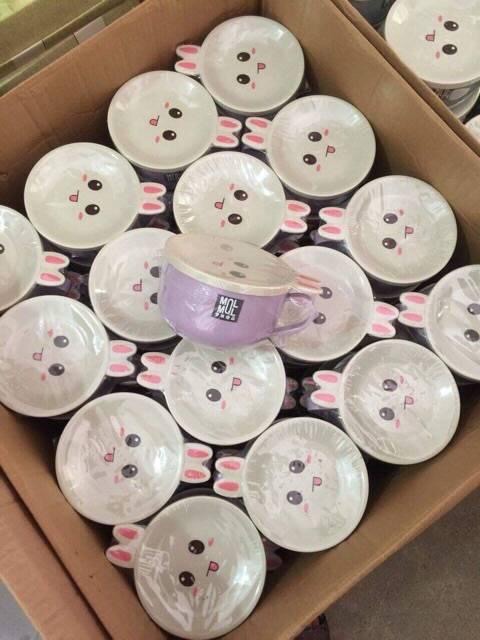 Ca úp mì tai thỏ ruột inox cute