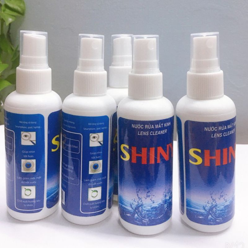Chai nước rửa mắt kính chuyên dụng - Nước Xịt Rửa Mắt Kính Chuyên Dụng Shiny 80ml - Chai Nước Vệ Sinh Kính Mắt Đa Năng Dạng Xịt - Lọ Nước Lau Rửa Mắt Kính