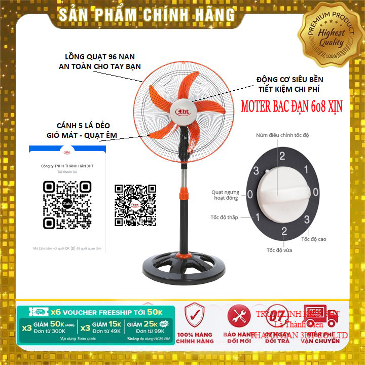 QUẠT ĐỨNG B4 CÔNG NGHỆ BẠC ĐẠN - SIÊU ÊM