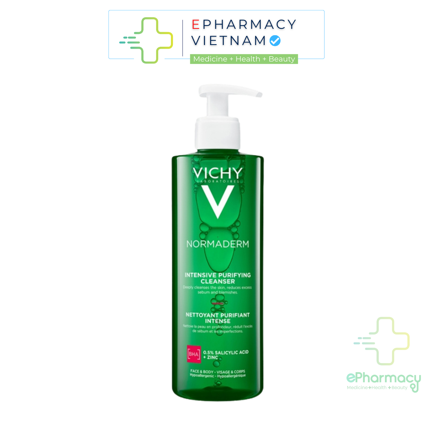 Sữa Rửa Mặt Cho Da Dầu Mụn Vichy Normaderm Phytosolution Intensive Purifying Gel làm sạch sâu, giảm bã nhờn 400ml