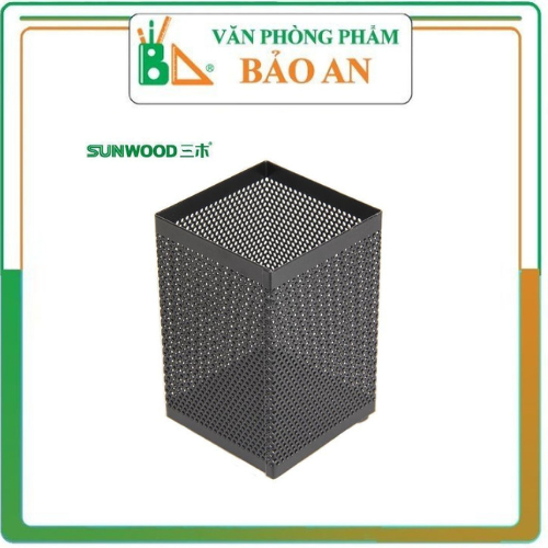 Cắm Bút Bằng Sắt Sunwood 1203 - Ống đựng màu đen, hình chữ nhật