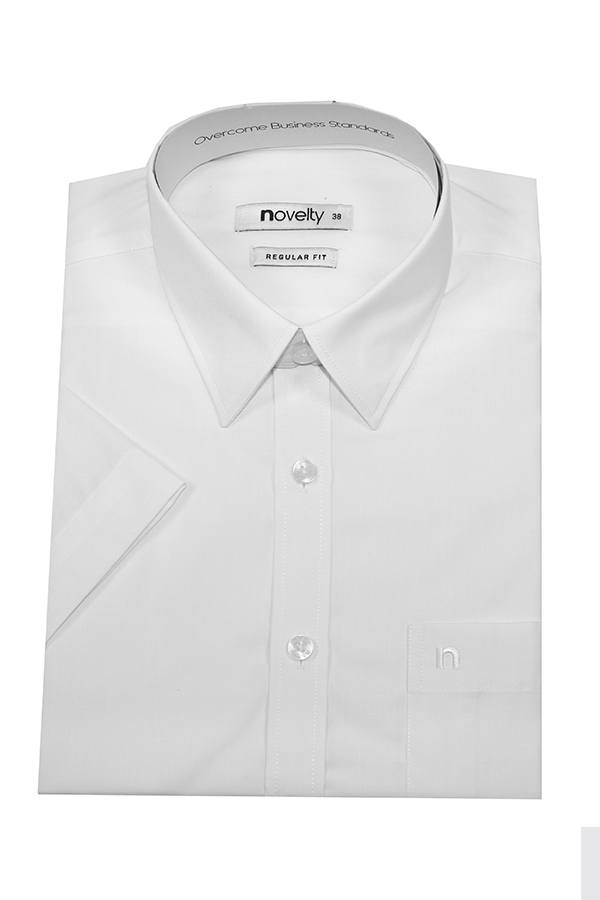 Áo sơ mi nam trắng ngắn tay novelty regular fit nsmmttmspr230493n