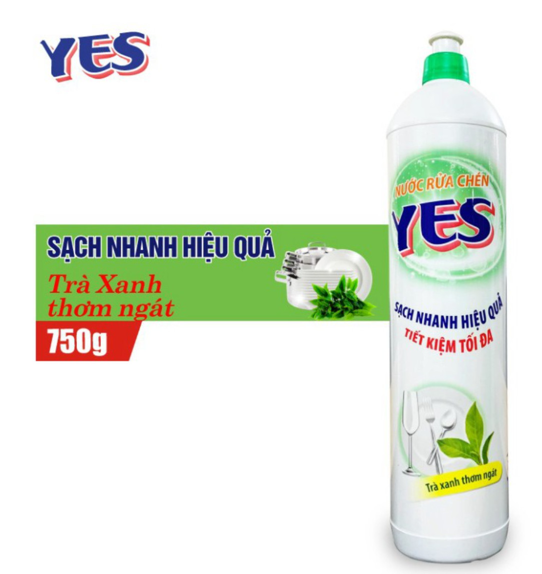 (Giao hỏa tốc) Nước Rửa Chén YES 750G Siêu Sạch Trà Xanh (mua tại ptptshop)
