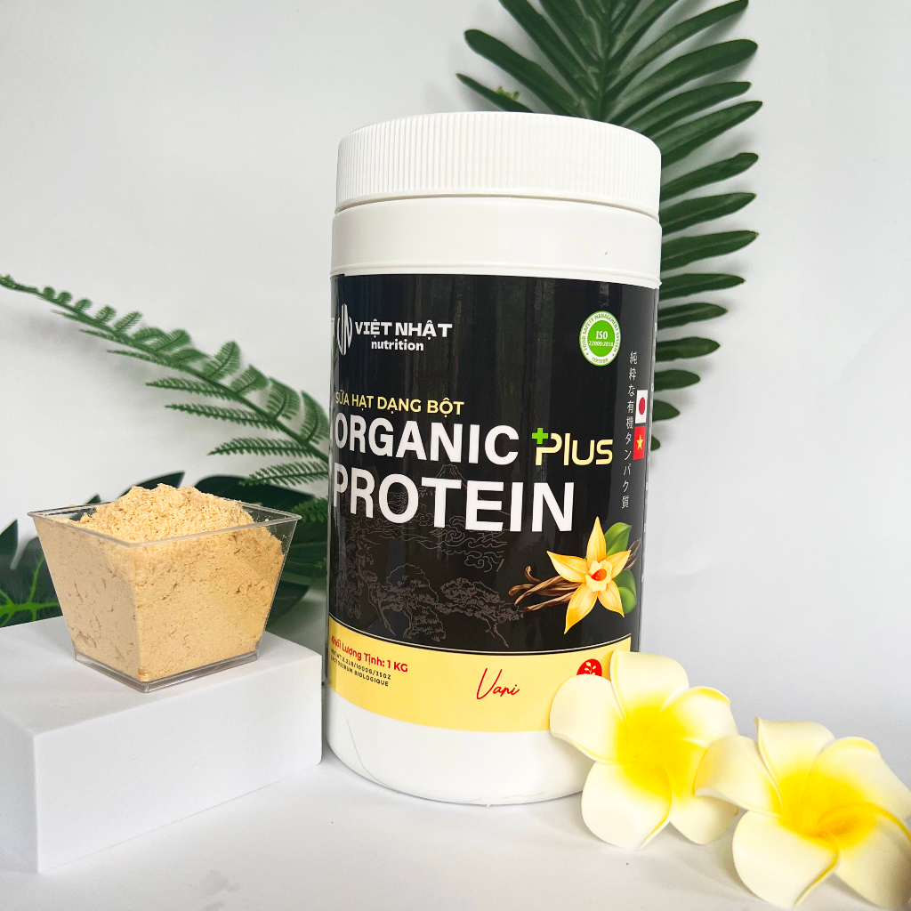 Sữa hạt tăng cân tăng cơ Organic Protein Plus việt nhật nutrition hộp 1kg