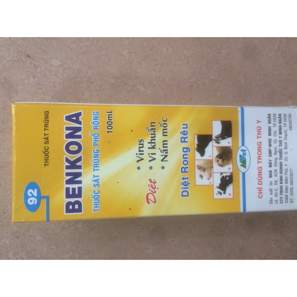 Benkona- sát khuẩn, khử trùng chai 100ml