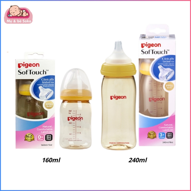 Bình sữa Pigeon Softouch chất liệu PPSU 160/240ml