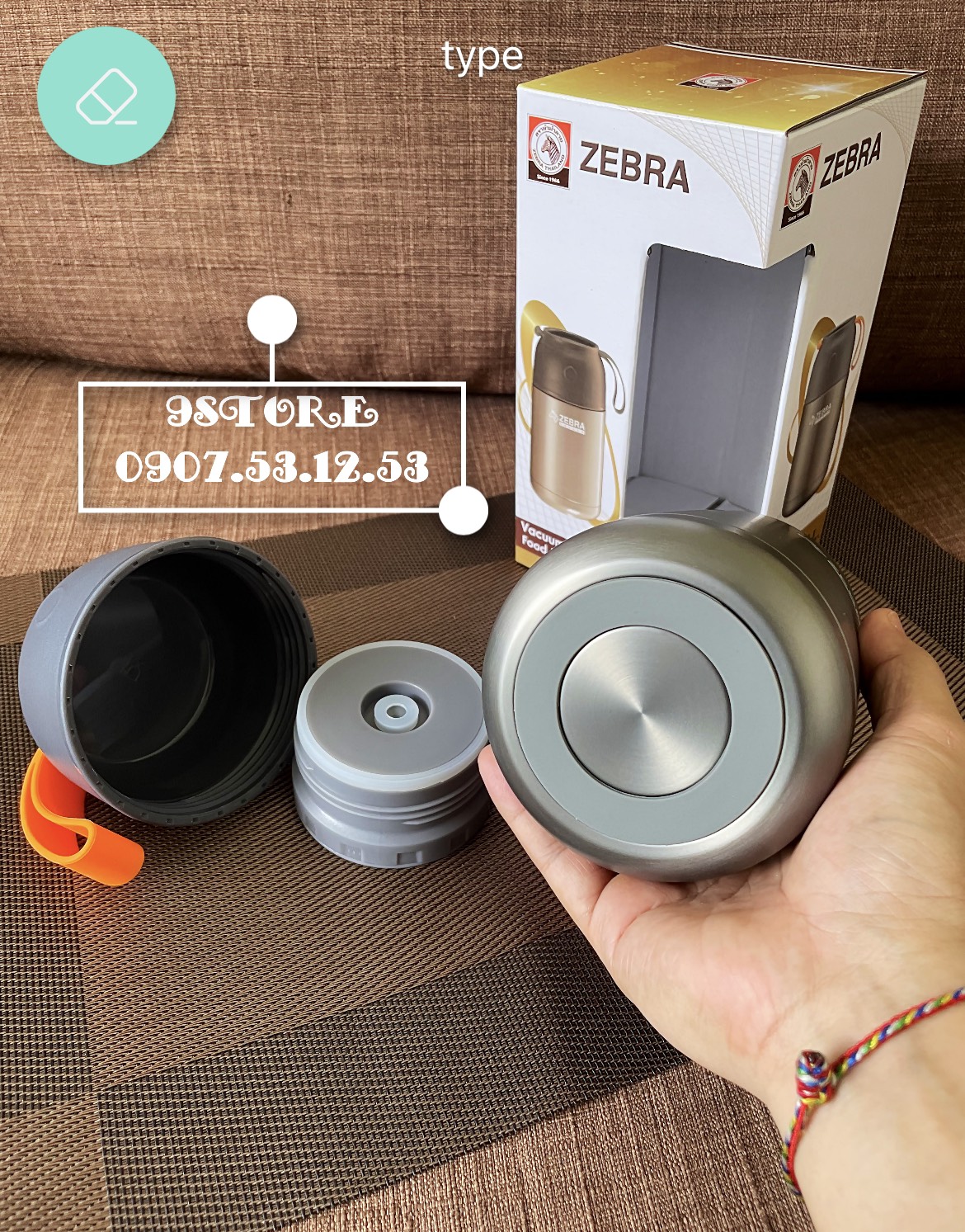 [Zebra Chính Hãng]- Bình Ủ Giữ Nhiệt Đa Năng  650ml - Màu Xám