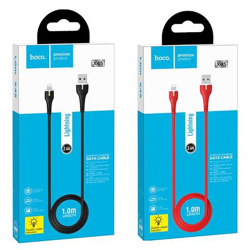 Cáp Sạc Nhanh 2.4A Hoco X45 iPhone Lightning/Type C