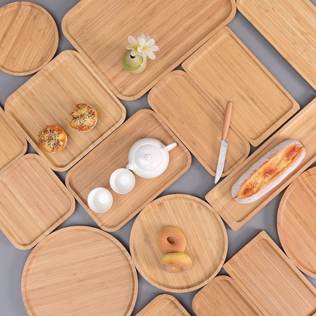 Khay trà gỗ tre 25x25cm