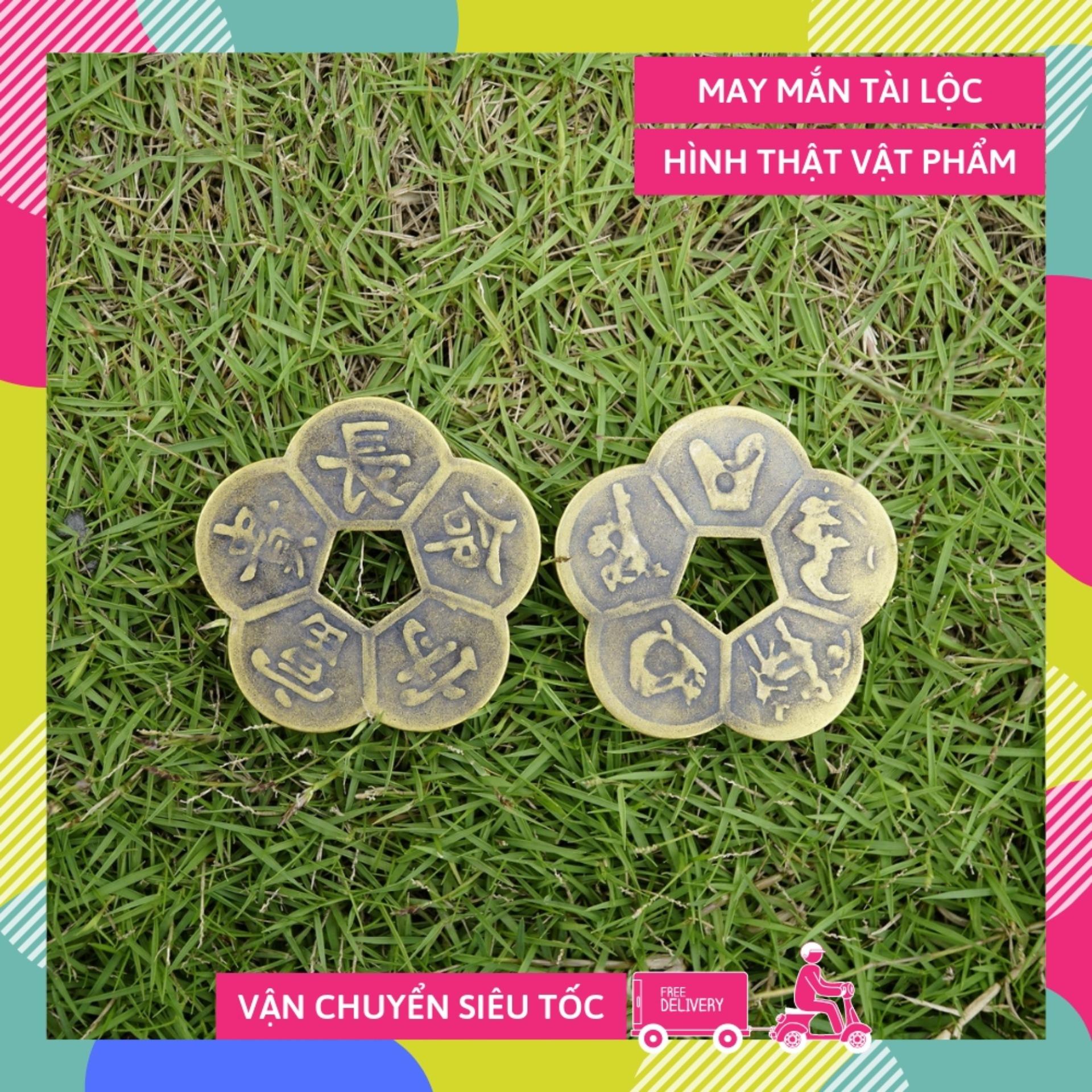 Đồng Xu Hoa Mai Kim Tiền phong thủy chiêu tài