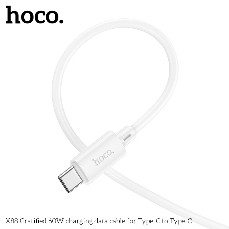 Cáp sạc dây dù Hoco X88 TypeC to TypeC 60W / TypeC to Lightning 20W dài 1M (Màu Random) - Nhất Tín Computer