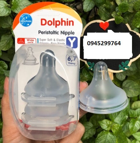 Núm Ty Siêu Mềm Silicone Dolphin Cao Cấp 2Cái/Vỉ