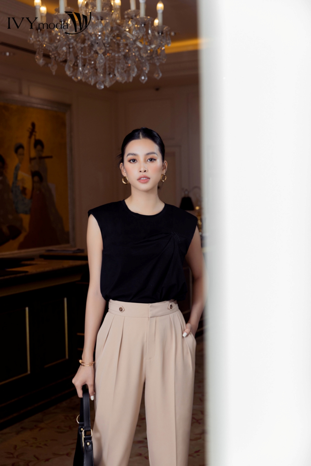 Quần baggy lửng cạp cao IVY moda MS 22M7578