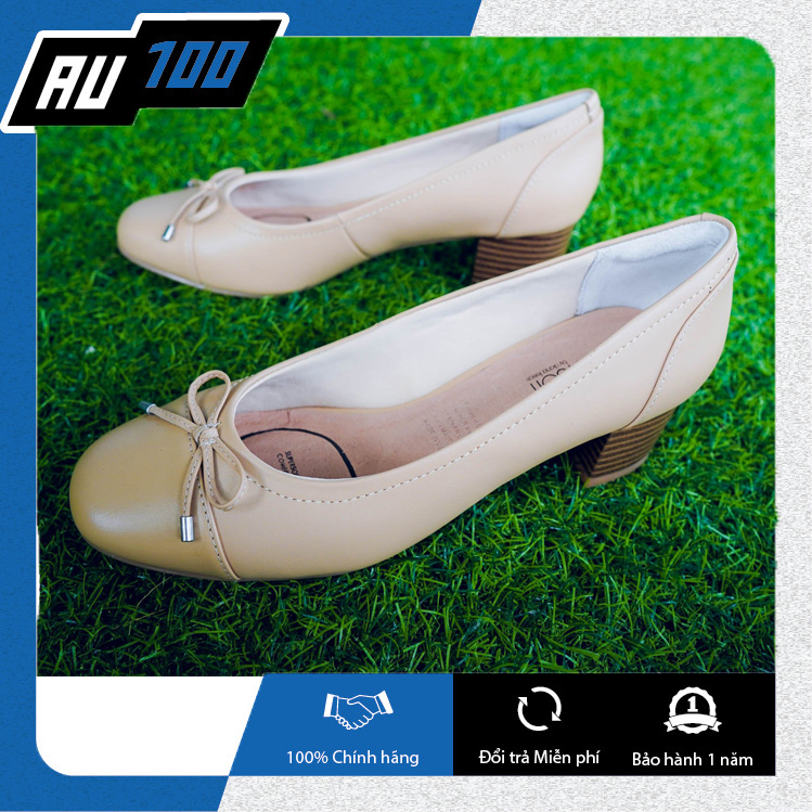 [AU100] Giày Supersoft da thật màu nude[ Giày supersoft chính hãng đi không bị đau chân] (Made in Vietnam)