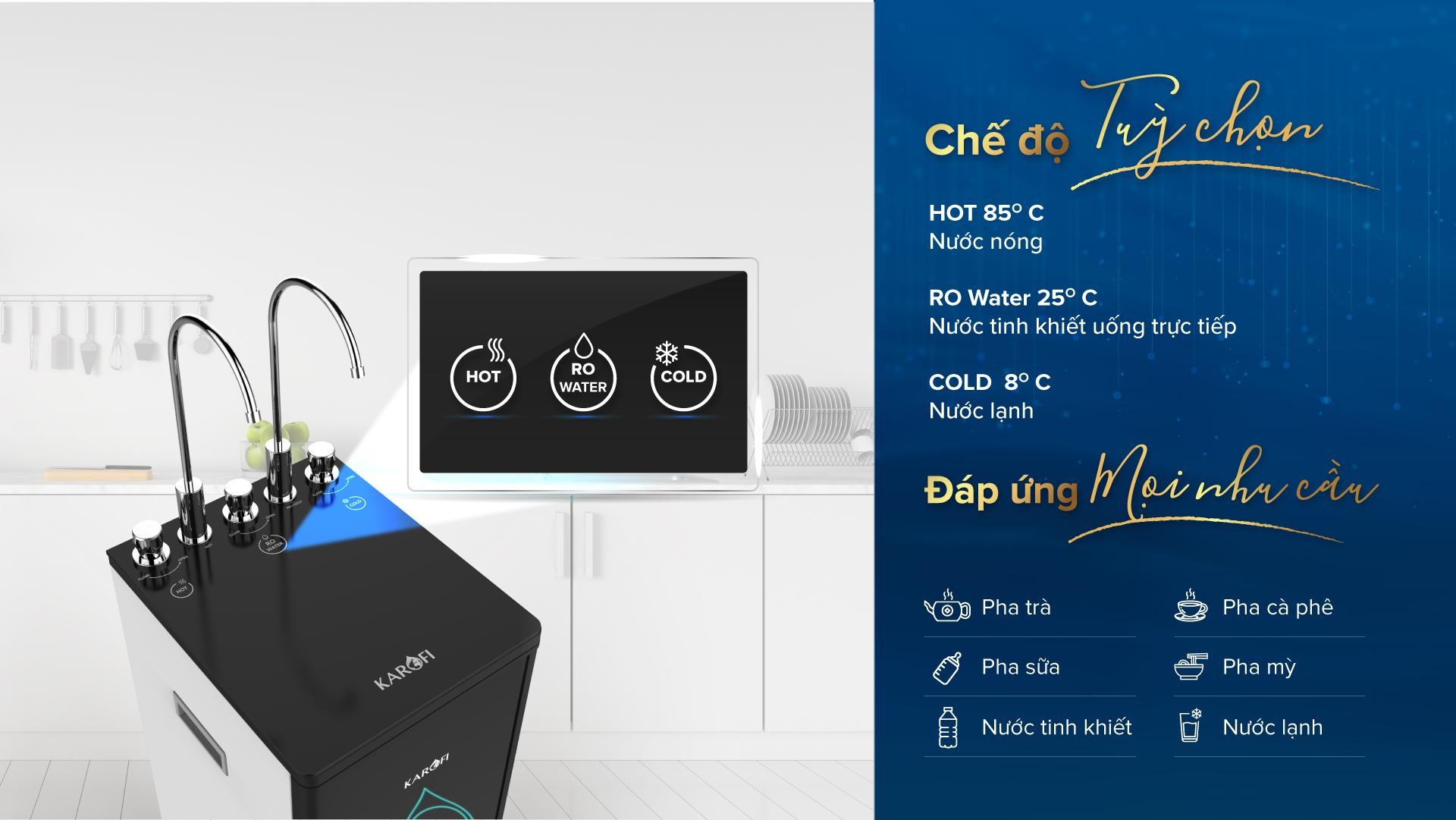 Máy lọc nước karofi OD138 nóng lạnh
