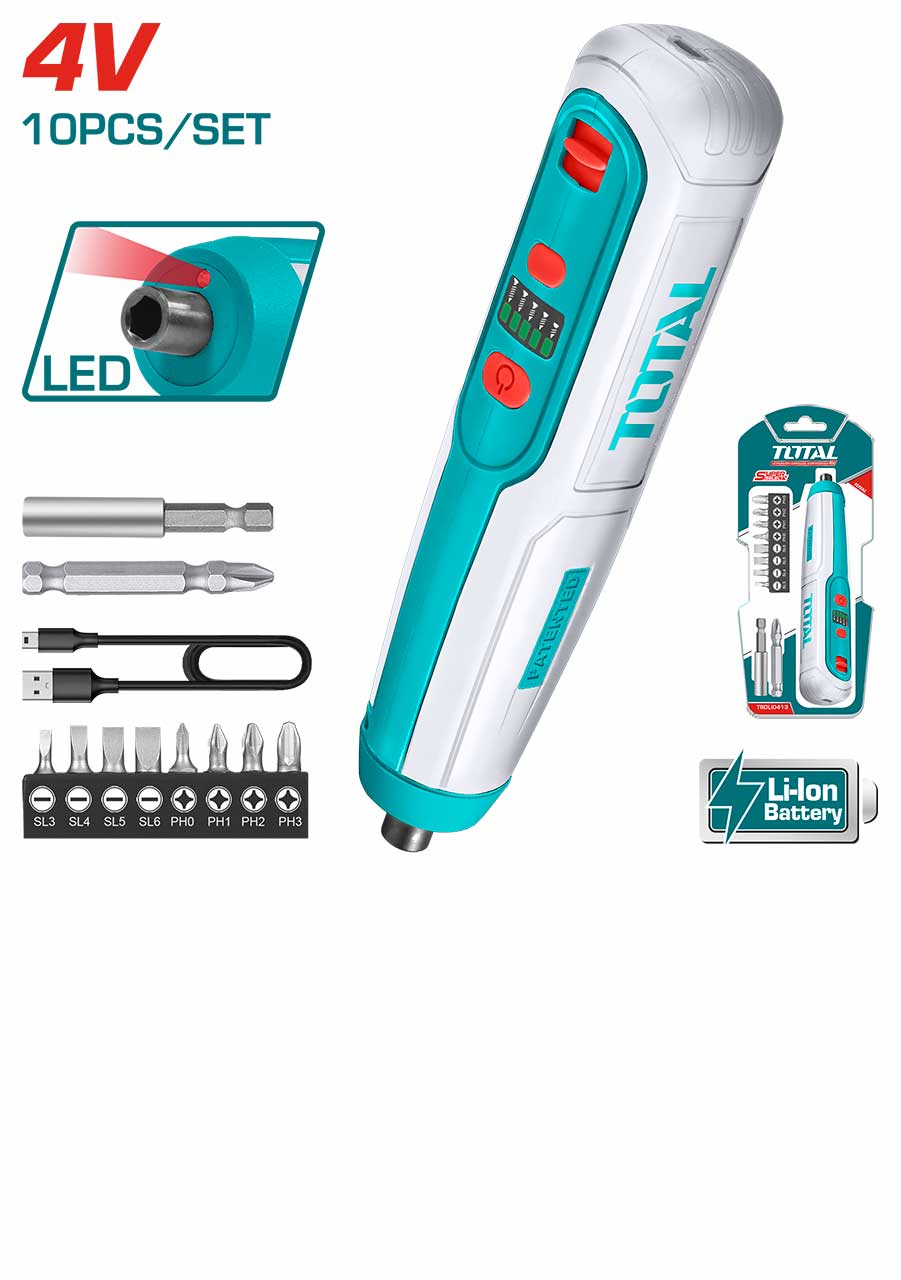 Máy siết vít dùng pin Lithium-ion 4V Total -TSDLI0423 (không kèm pin, sạc)