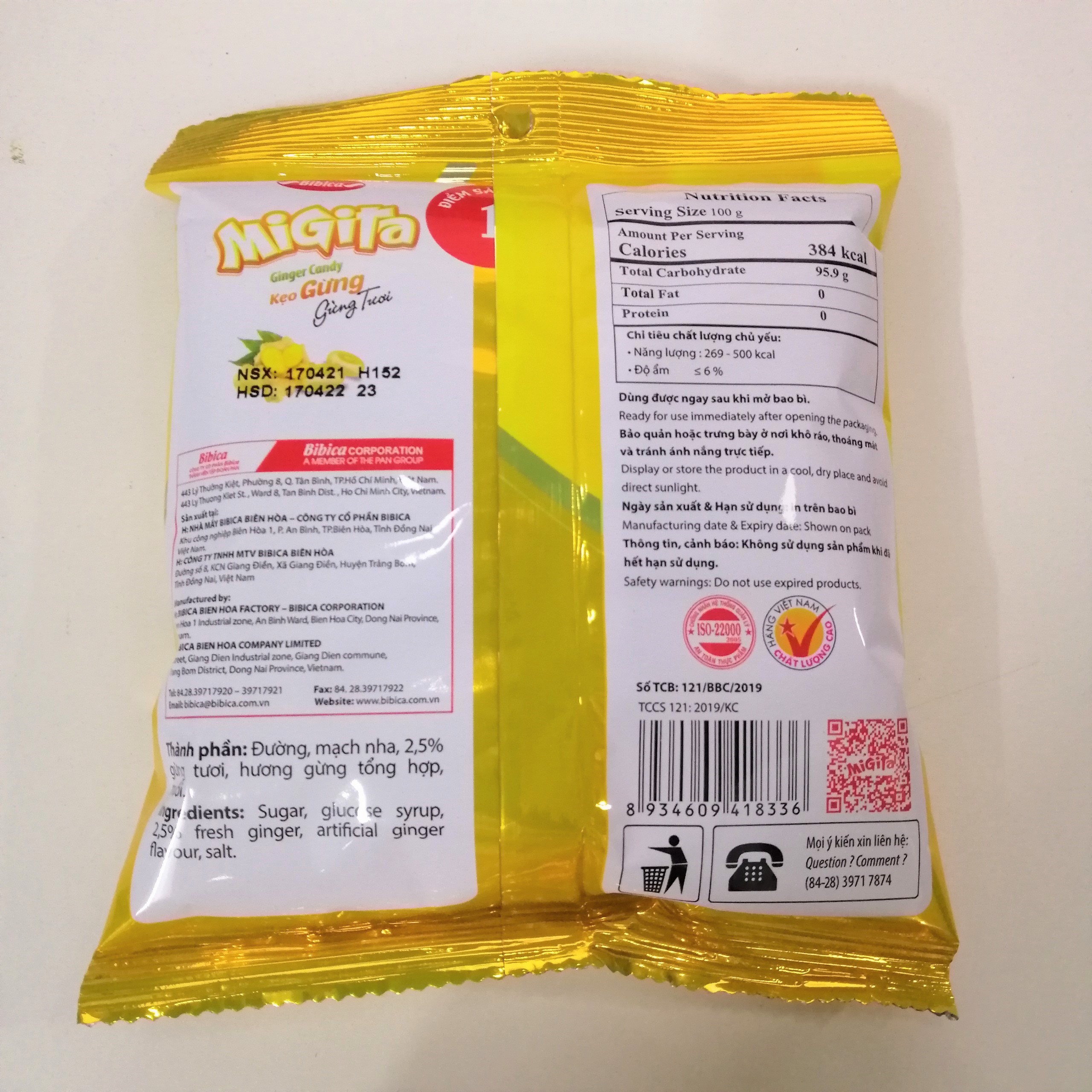 Kẹo Gừng Migita (Gói 70g)