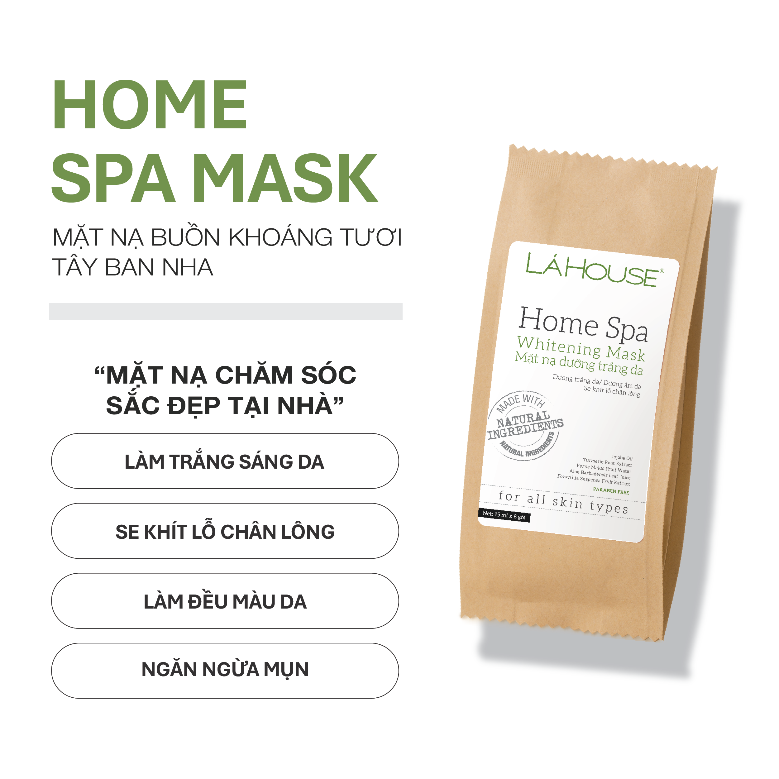 MẶT NẠ DƯỠNG TRẮNG HOME SPA WHITENING MASK