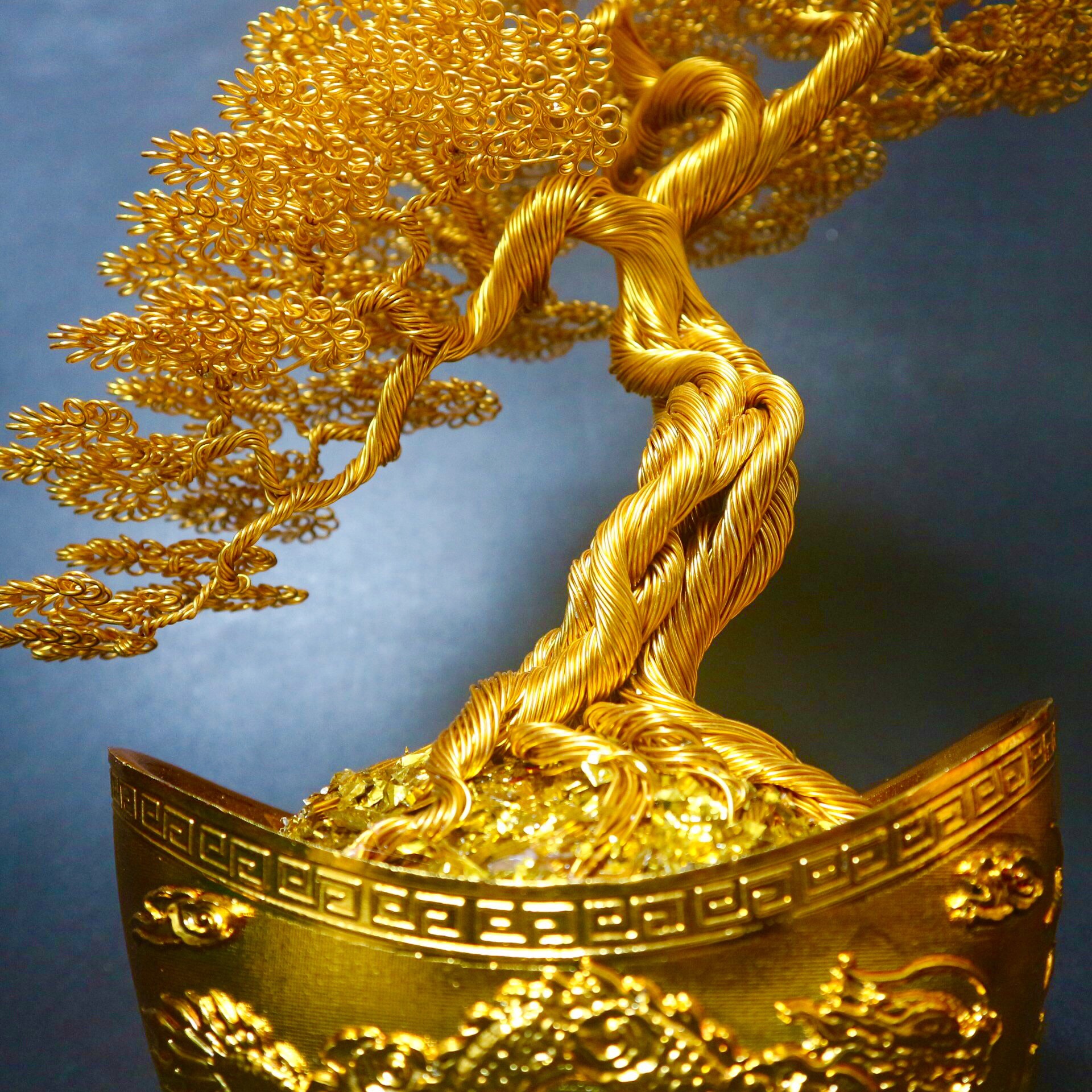 Cây tài lộc bonsai handmade full vàng