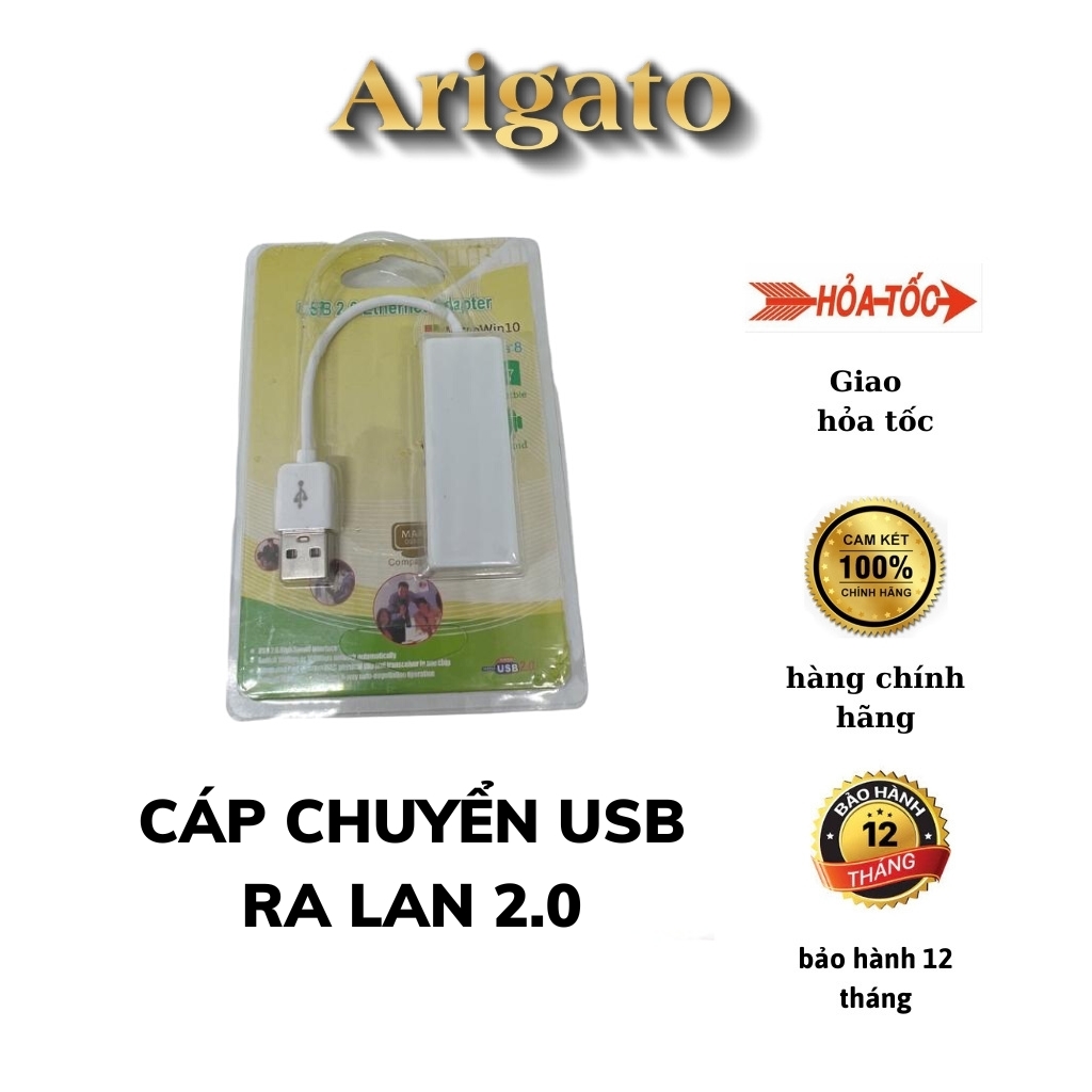 Cáp chuyển usb ra lan, usb to lan rj45 chuẩn 2.0
