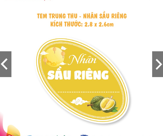 Tem Dán, Nhãn dán Nhân Bánh Trung Thu - Hình Elip mới.