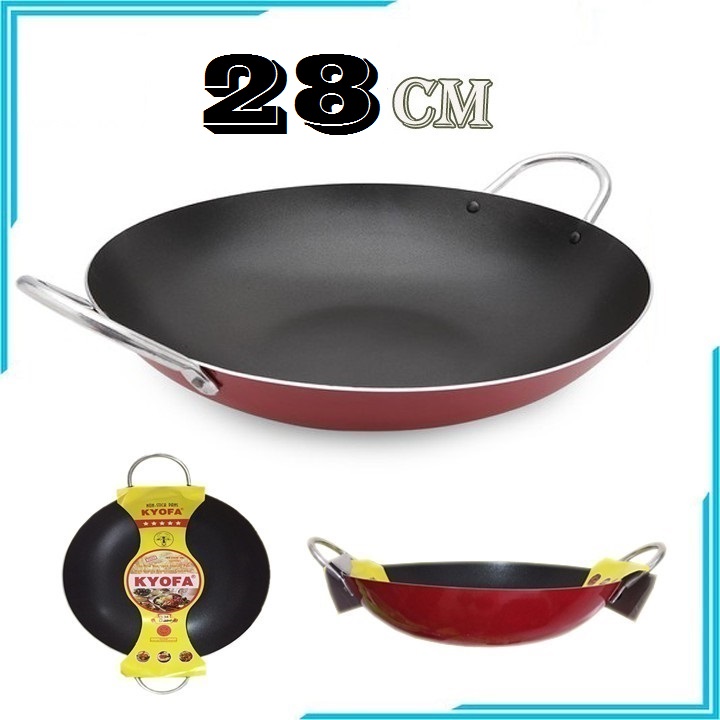 Chảo 2 Quai KYOFA Đường Kính 28CM Chất Lượng Cao - Chảo Hợp Kim Nhôm Chống Dính Siêu Bền và Khả Năng Chịu Nhiệt Cao