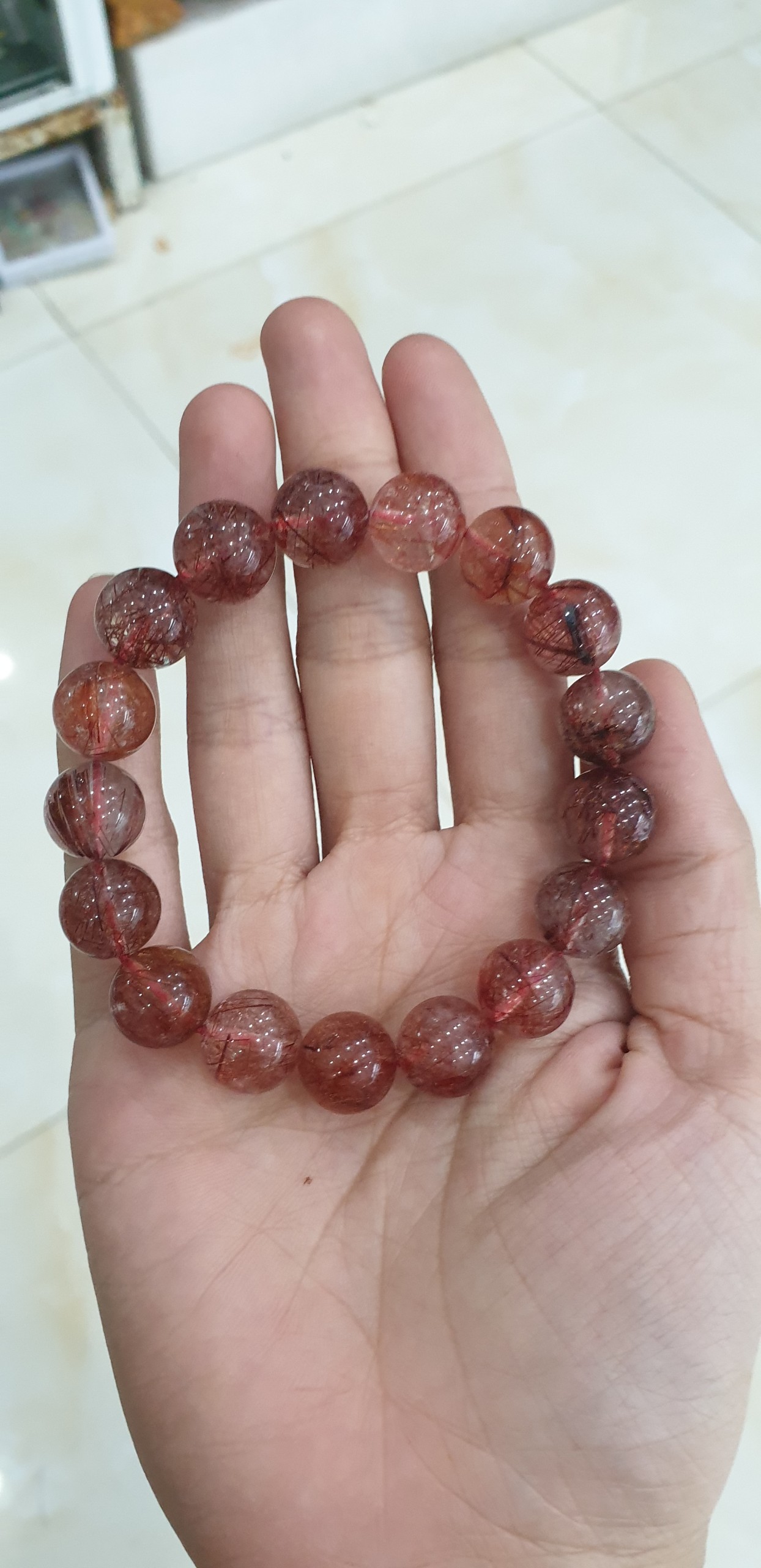 Vòng tay thạch anh tóc đỏ