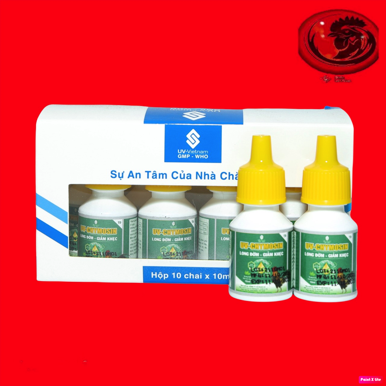 Uv - chymosin long đàm, thông thanh quản, kháng viêm 1 hộp 10 lọ