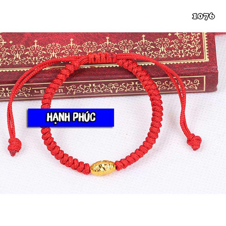 Vòng Chỉ Đỏ May Mắn Mix Hạt Xi Vàng Ah1076