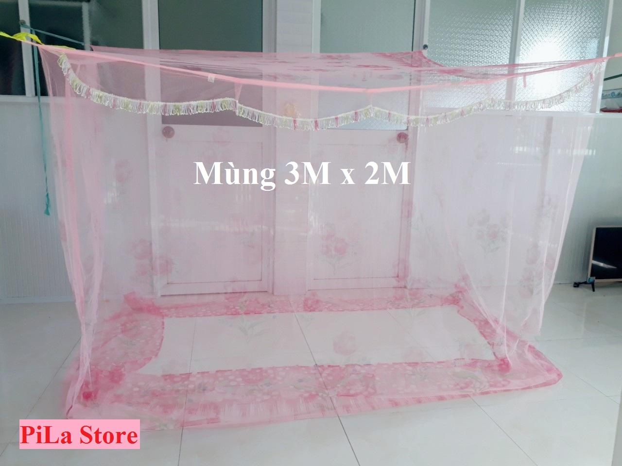 [ MIỄN PHÍ VẬN CHUYỂN ]-Mùng ngủ Tuyn 3m*2m in hoa (màn ngủ lớn)