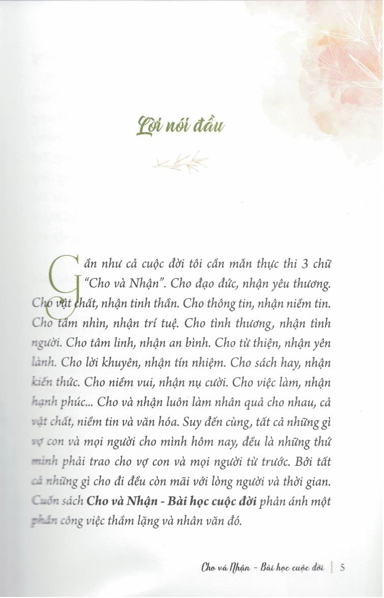 Cho và Nhận - Bài học cuộc đời