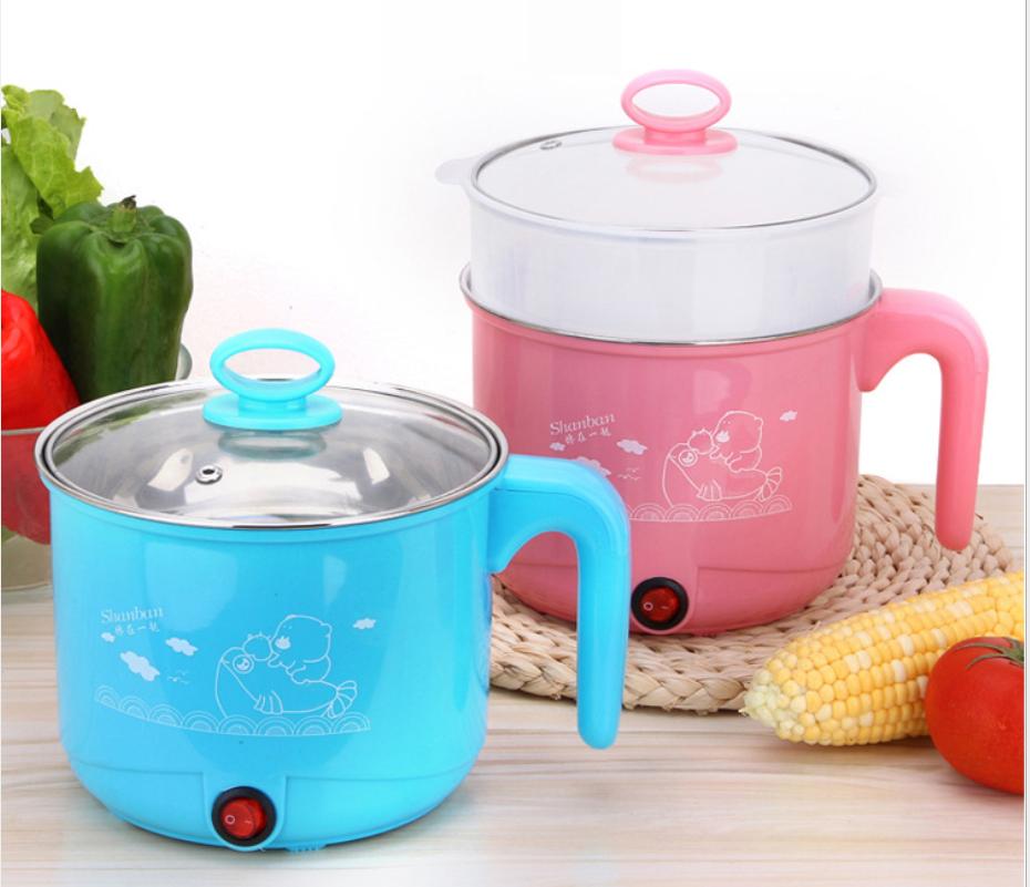 [NỒI LẨU ĐA NĂNG] Nồi lẩu điện kèm giá hấp, Nồi lẩu đa năng 2 tầng tặng kèm lồng hấp, Ca nấu mì nồi lẩu mini, bếp mini kèm giá hấp trứng