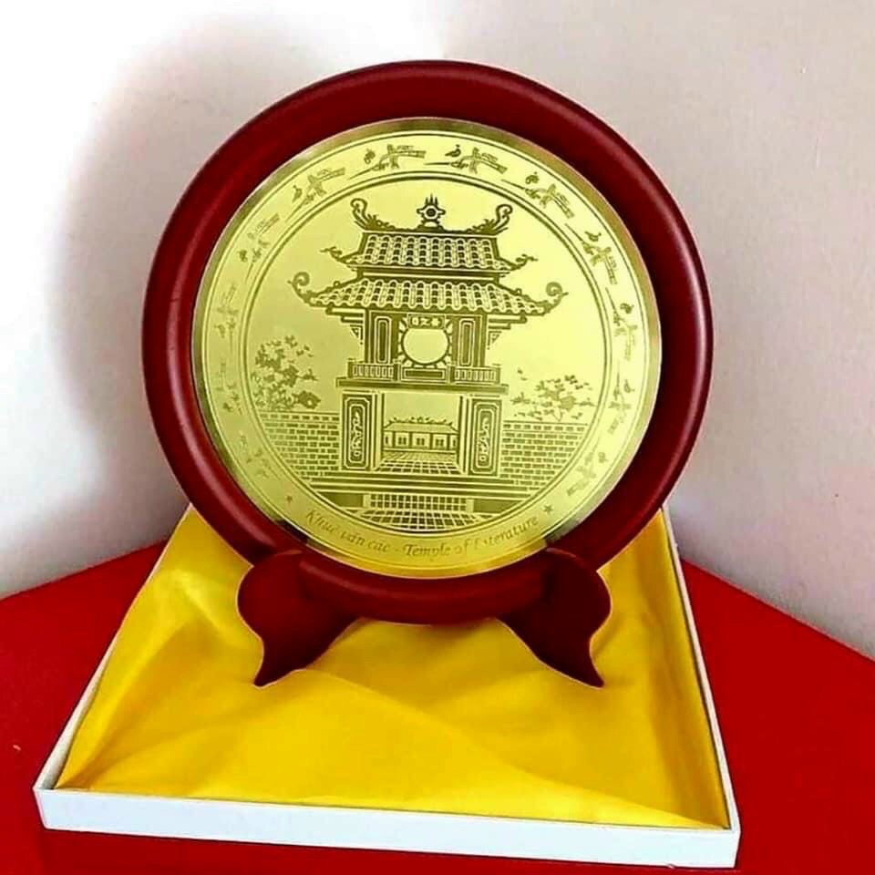 Đĩa Đồng Quà Tặng Mỹ Nghệ 23cm