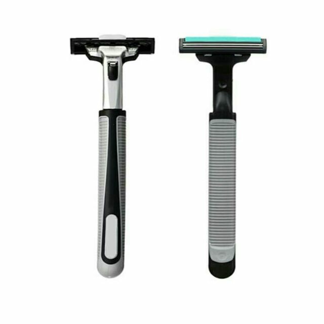 Dao cạo râu lưỡi kép loại tốt (Combo 60 lưỡi + 2 cán +2 kem )
