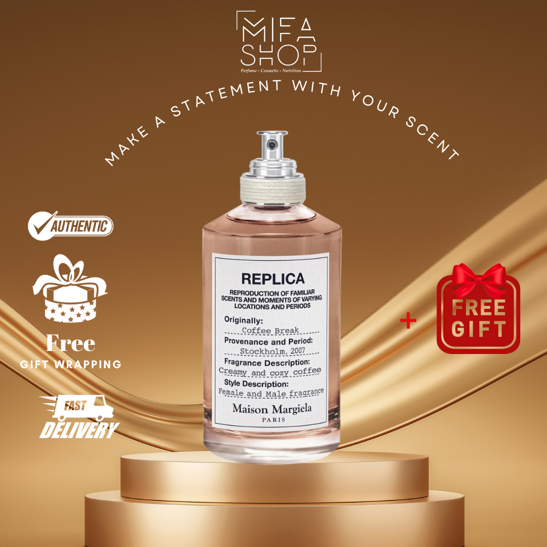 Nước hoa Maison Margiela Replica Coffee Break EDT 100ml - hương thơm của hạt cà phê rang Arabica, một mùi hương chậm rãi đậm chất Thụy Điển.