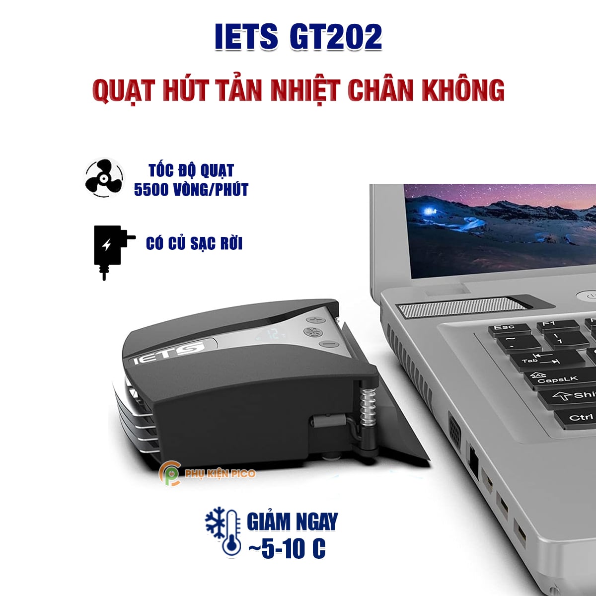 Quạt tản nhiệt laptop Coolcold ICE TROLL magic V3 Cooler - Quạt hút gió tản nhiệt máy tính xách tay gaming làm mát cực mạnh