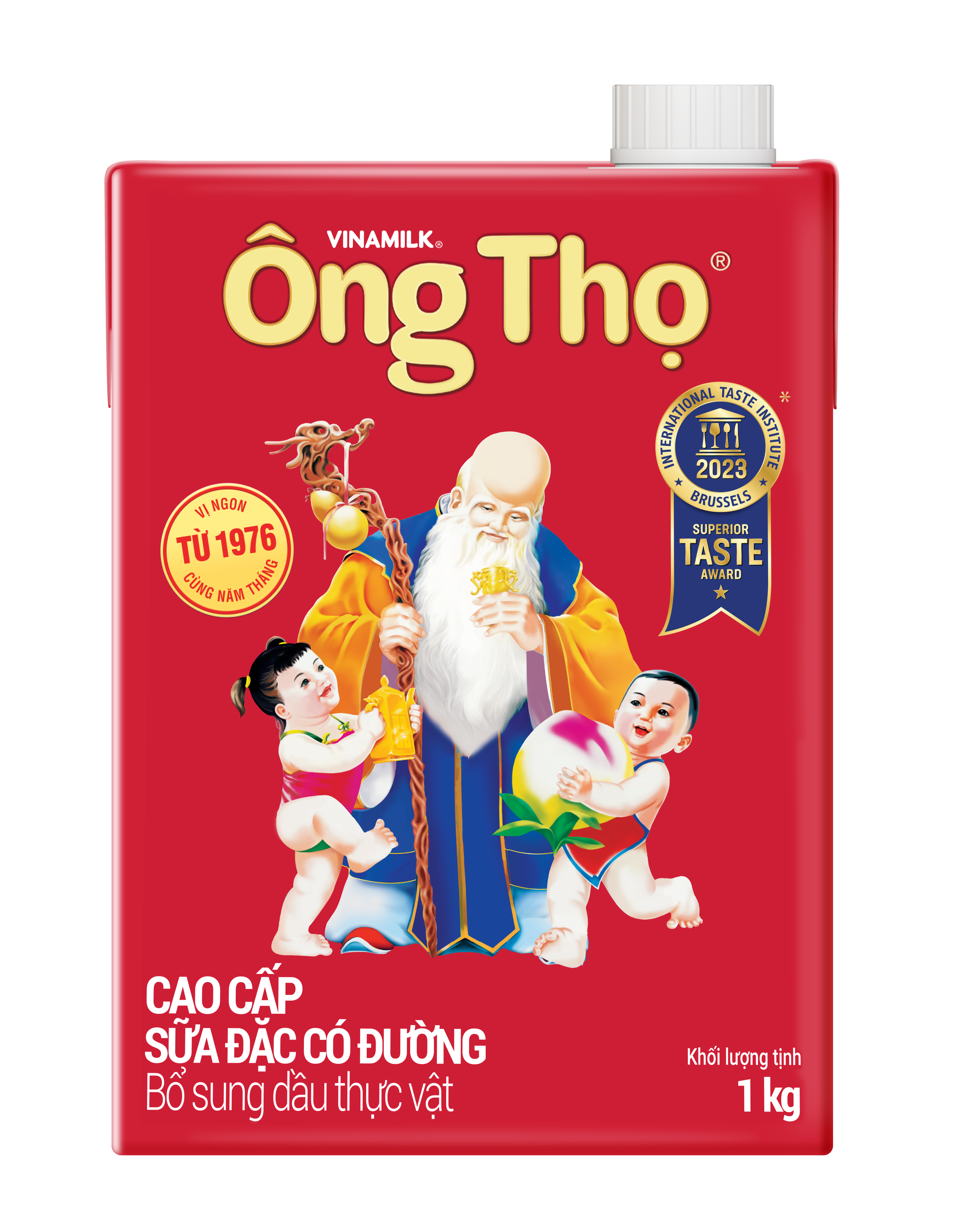 Bộ 5 Hộp Sữa đặc có đường Ông Thọ đỏ Vinamilk 1kg (Hộp giấy)